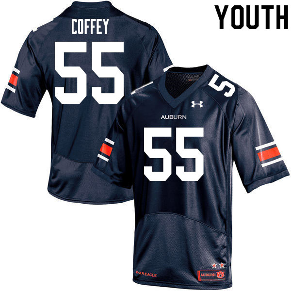 Youth Auburn Tigers #55 Brenden Coffey Navy 2020 College Stitched Football Jersey